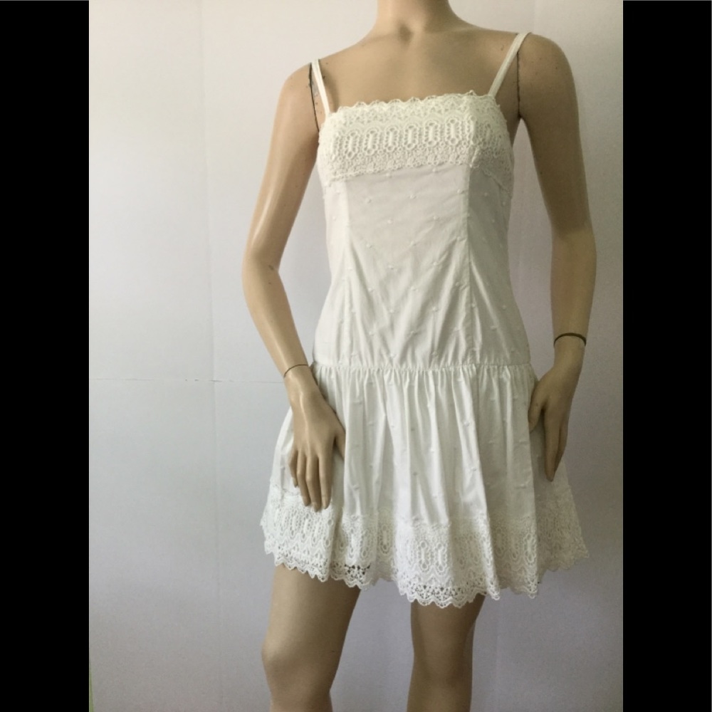 Abercrombie & Fitch White Eyelet Adjustable Dress